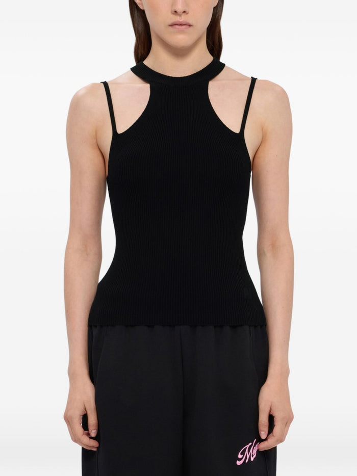 Msgm Top Spalline Sottili Donna Nero 1