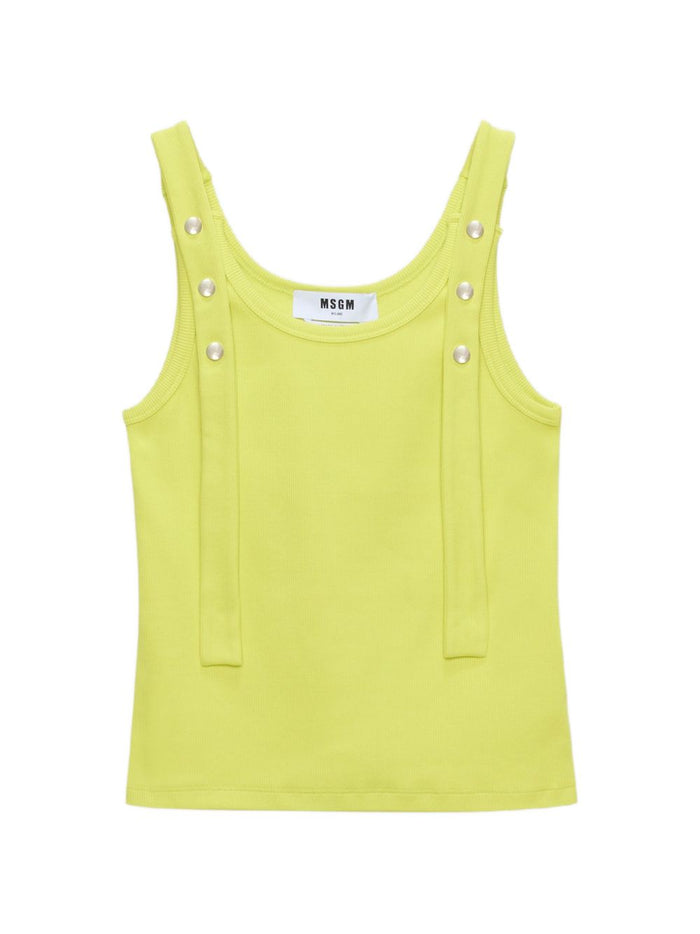 Msgm Top Dettaglio Borchie Donna Giallo 5