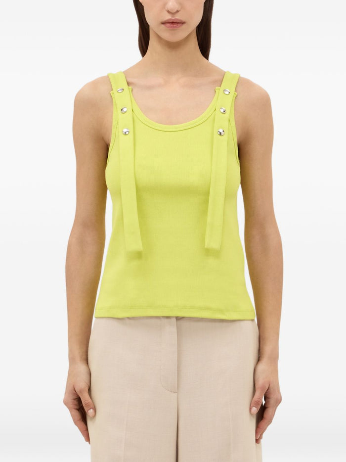 Msgm Top Dettaglio Borchie Donna Giallo 1
