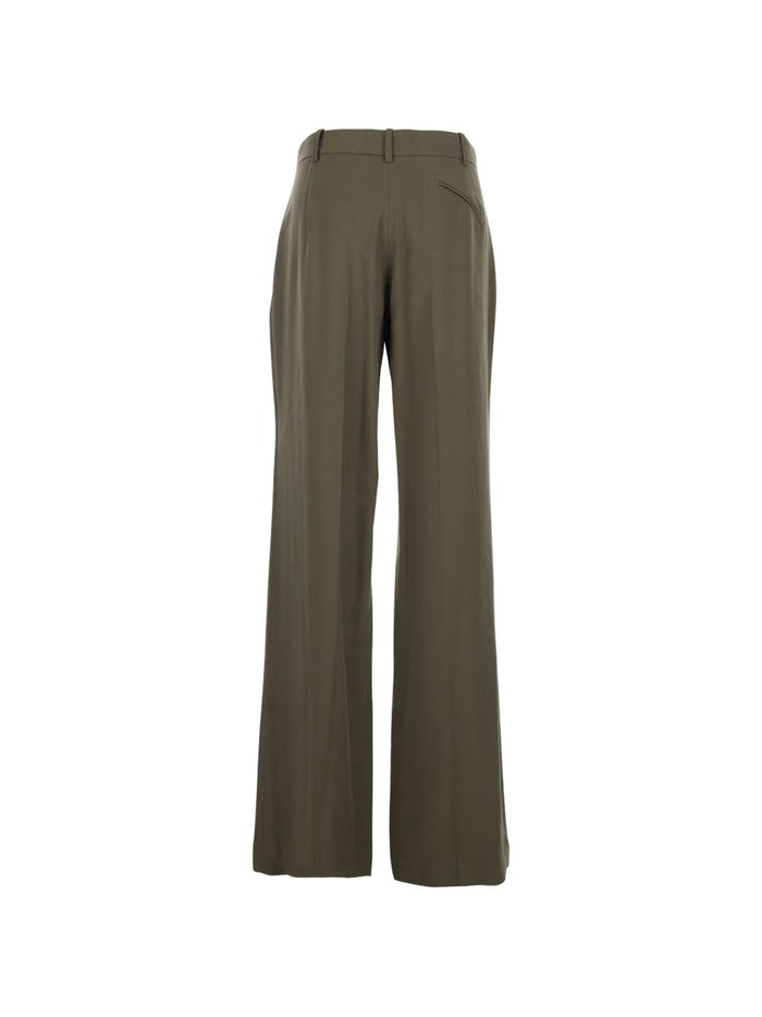 Federica Tosi Pantalone Plissettato Donna Verde 2