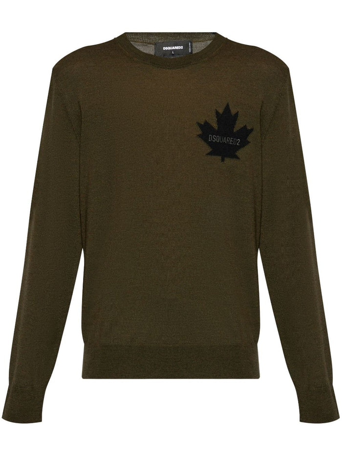 Dsquared2 Green Leaf Logo Men's Sweater 5