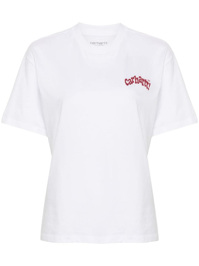 Carhartt T-shirt Bianco Donna Cuore sul Retro 5