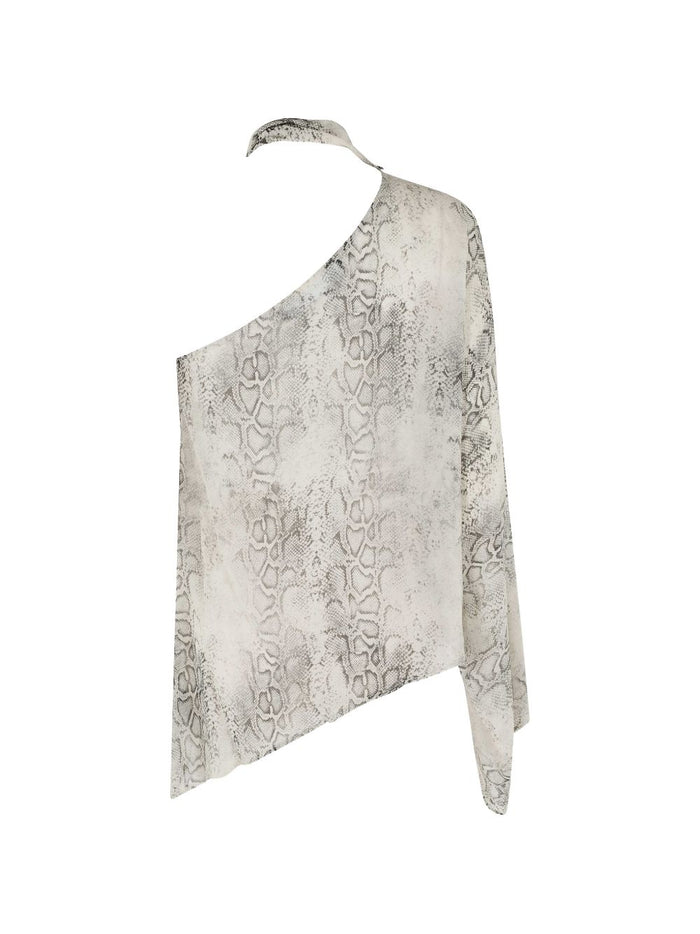Federica Tosi Blusa Animalier Donna Beige-Grigio 2