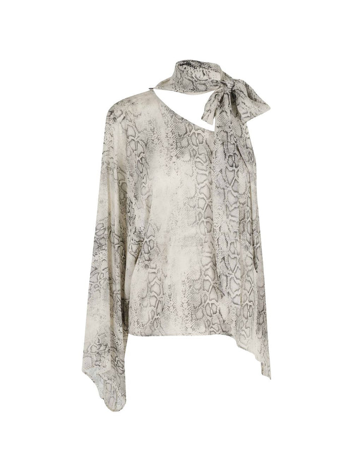Federica Tosi Blusa Animalier Donna Beige-Grigio 1