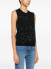 Golden Goose Top Nero Donna Traforato di Paillettes 2