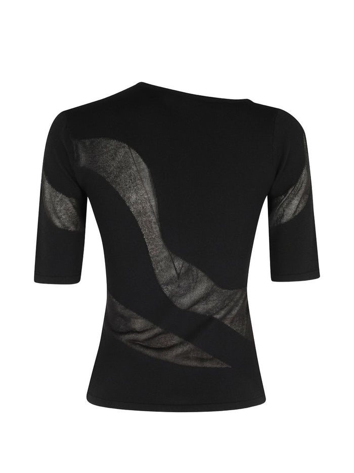 Federica Tosi Maglia Semi-Trasparente Donna Nero 2