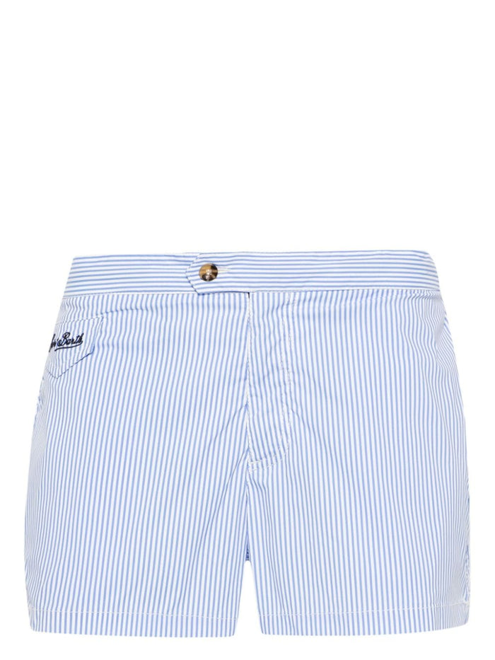 Mc2 Saint Barth Men's Light Blue Striped Boxer 1