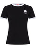 Kenzo Women's Black T-shirt Flower Boke Contrasting Profiles 5