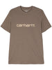 Carhartt Men's Brown T-shirt with Logo Print 1