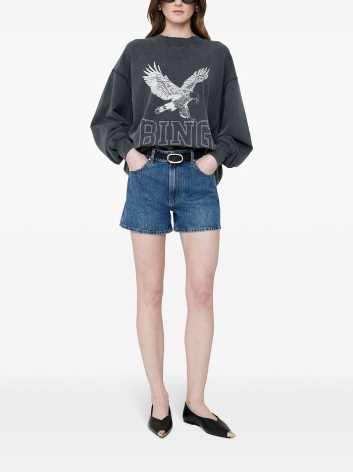 Anine Bing Women's Black Sweatshirt with Eagle Print 1