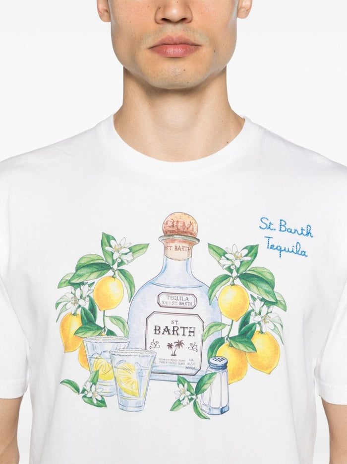 Mc2 Saint Barth T-shirt Bianco Uomo Stampa Bottiglia Tequila 4