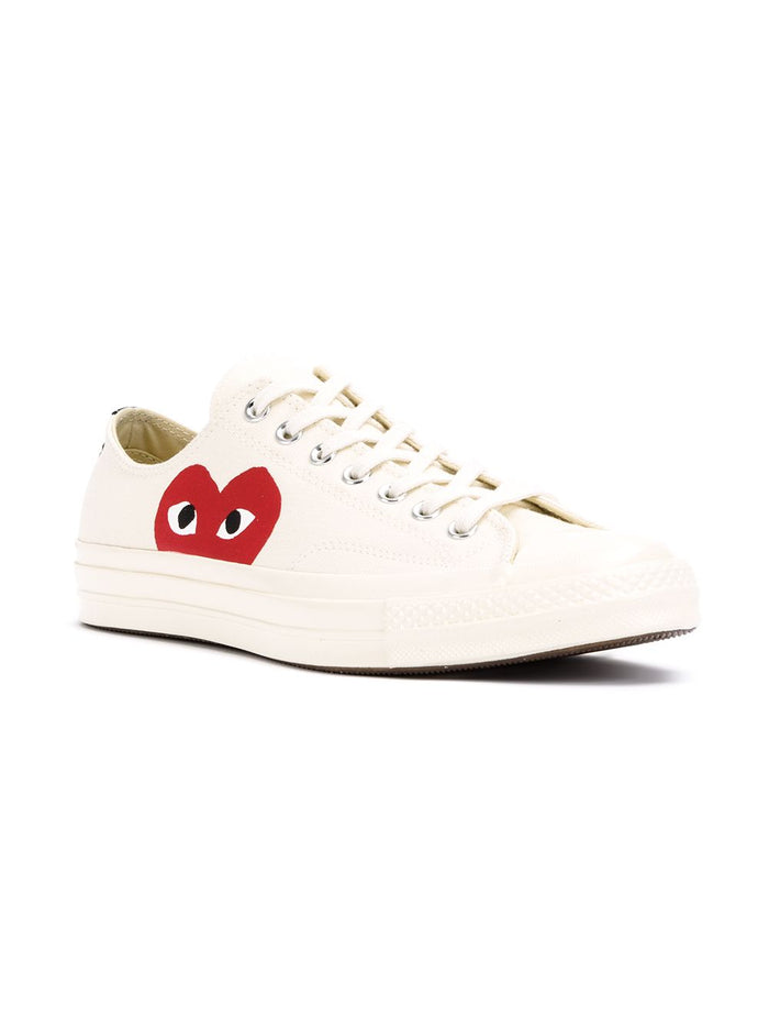 Comme Des Garcons Play Shoe White Unisex Chuck 70 Heart Red Low  4