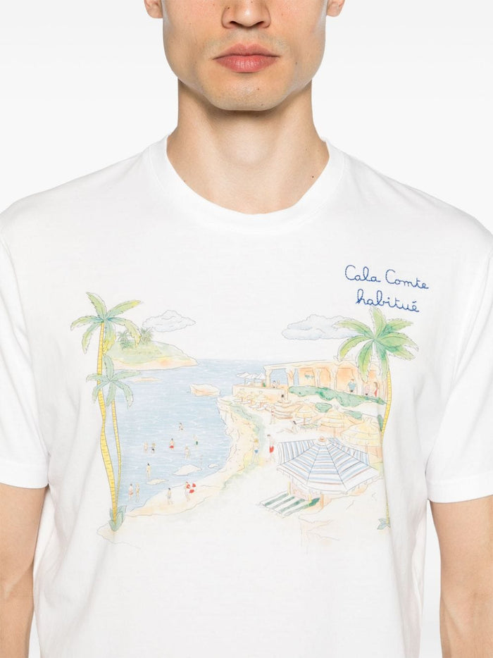 Mc2 Saint Barth Herren-T-Shirt in Weiß mit Cala Comte-Design 4