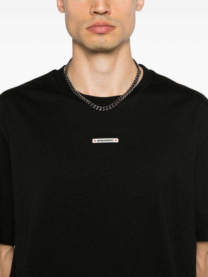 Dsquared2 Black Men's T-shirt with Micro Logo Print 4