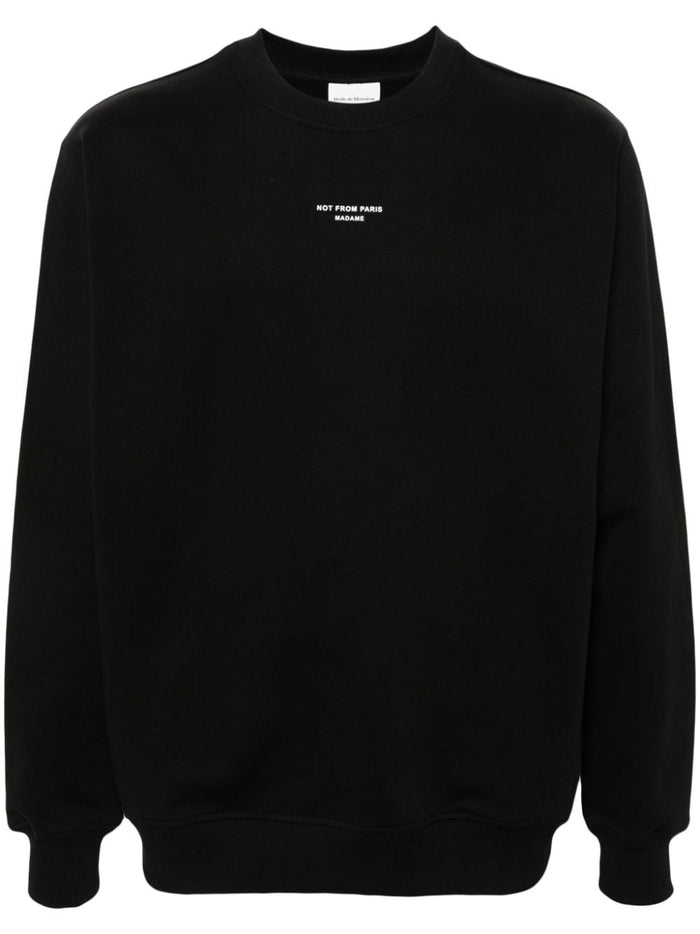 Drole De Monsieur Black Men's Crewneck Sweatshirt Not From Paris Madame 5