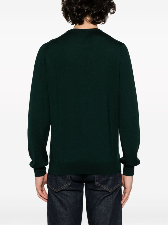 Fileria Green Sweater Men's Crewneck Wool 3