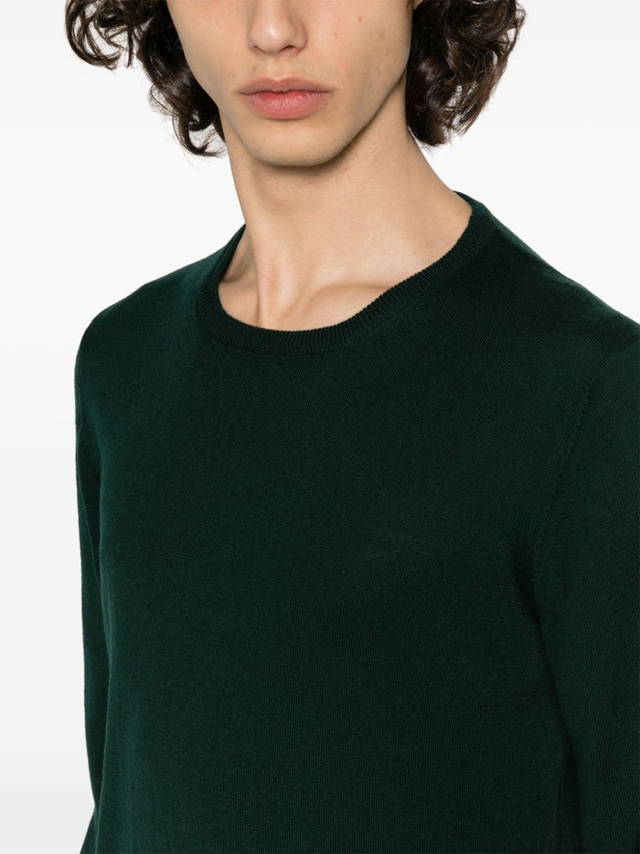 Fileria Green Sweater Men's Crewneck Wool 4