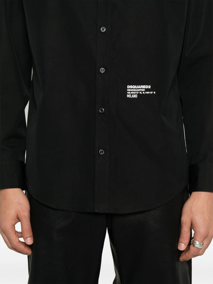 Dsquared2 Men's Black Shirt Logo Coordinates 4