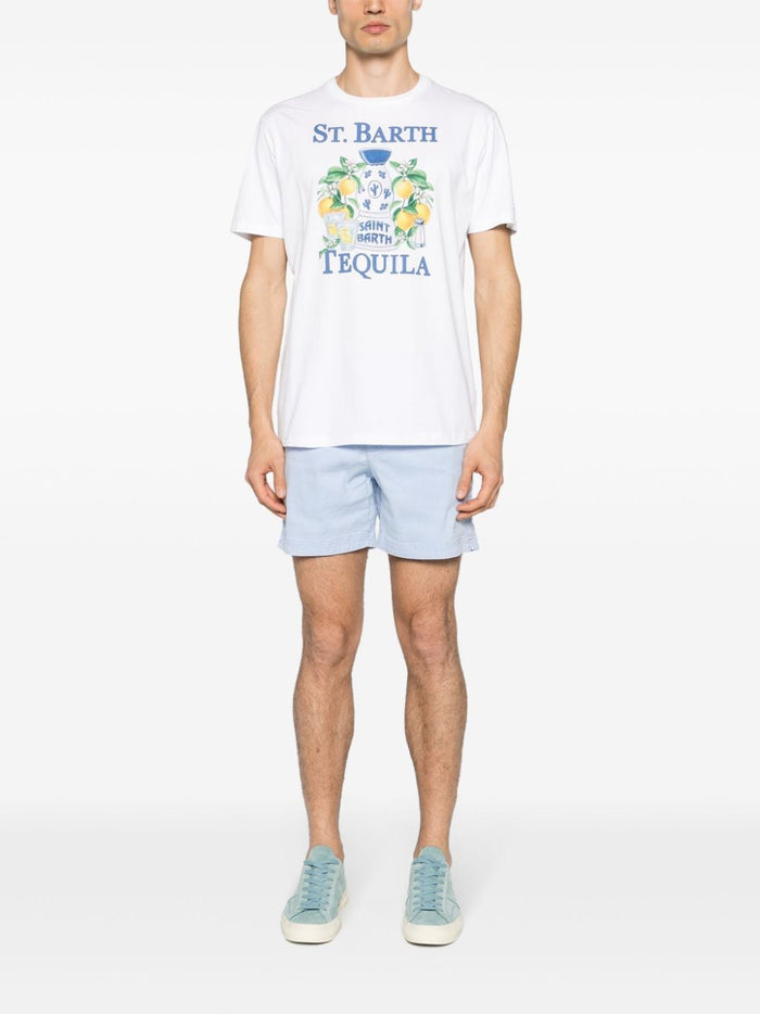 Mc2 Saint Barth Men's White T-shirt Tequila Lemon Print 1