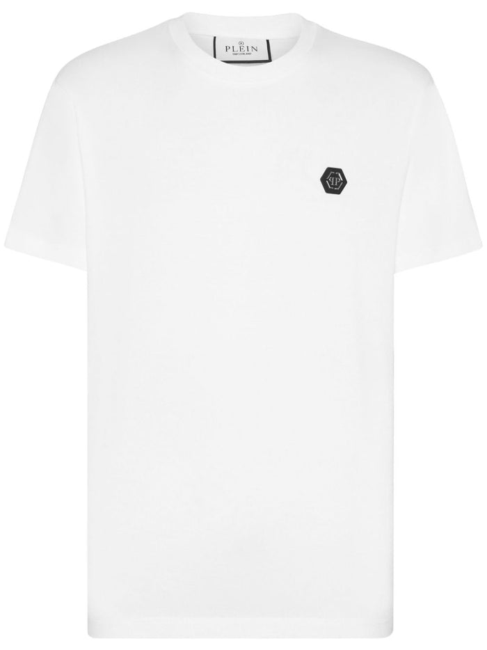 Philipp Plein T-shirt Bianco Uomo Logo Strass Retro 4