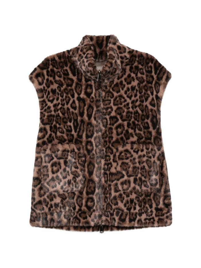 Zoe Paris Gilet Scuro Dark Leopard Donna 1