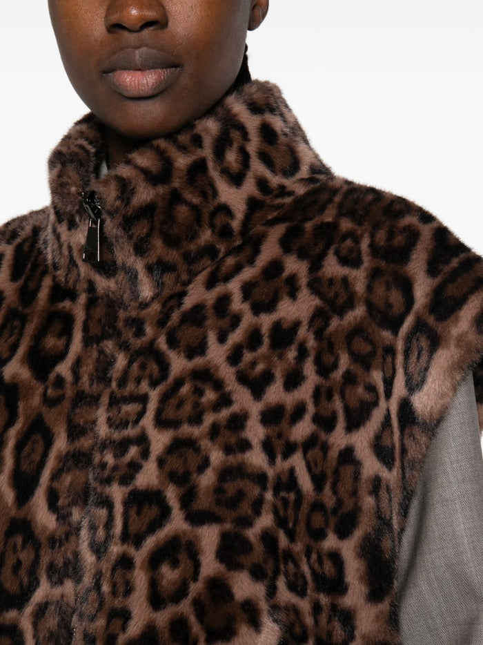 Zoe Paris Gilet Scuro Dark Leopard Donna 5
