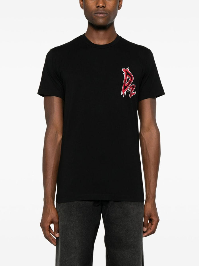 Dsquared2 Black Men's T-shirt with Devils Logo 1