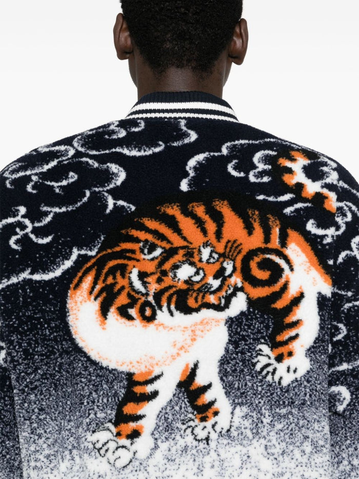 Kenzo Multicolored Men's Teddy Jacket with Tiger Pattern 4
