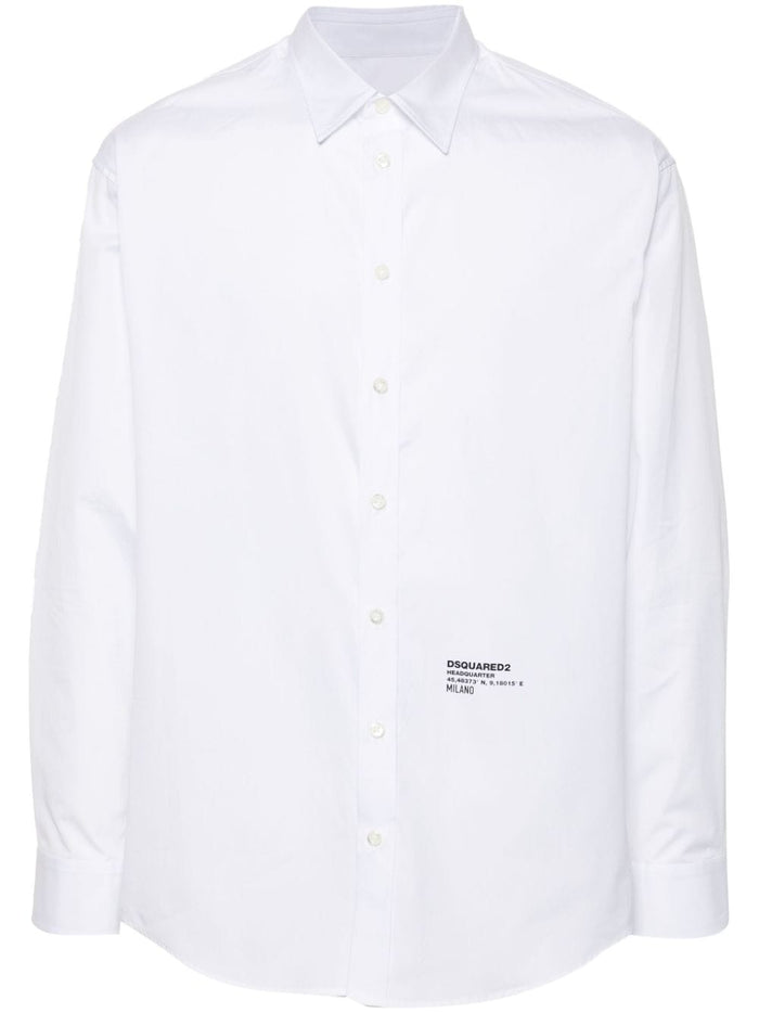 Dsquared2 White Men's Shirt Logo Coordinates 5