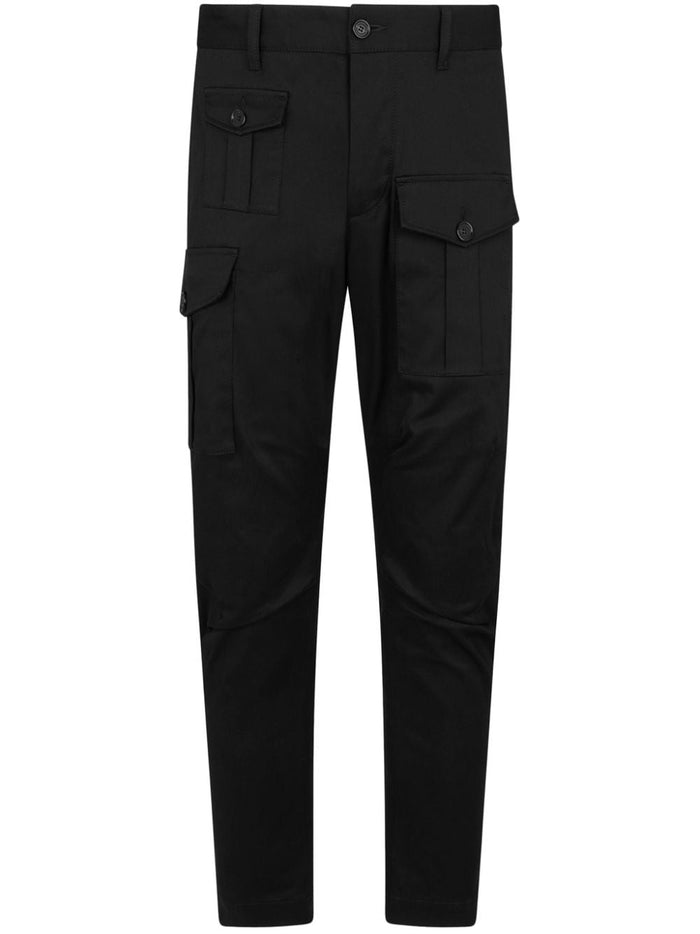 Dsquared2 Pantalone Nero Uomo Cargo Skinny 1