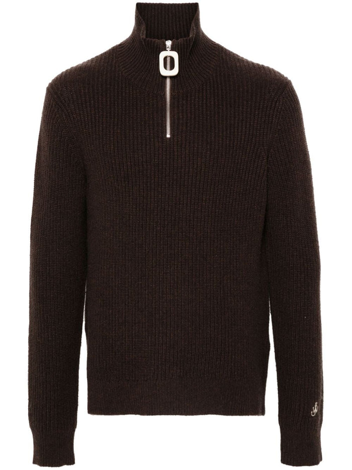 Jwanderson Men's Brown Half Zip Sweater 5