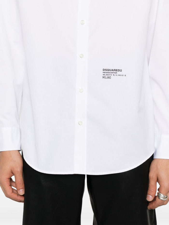 Dsquared2 White Men's Shirt Logo Coordinates 4