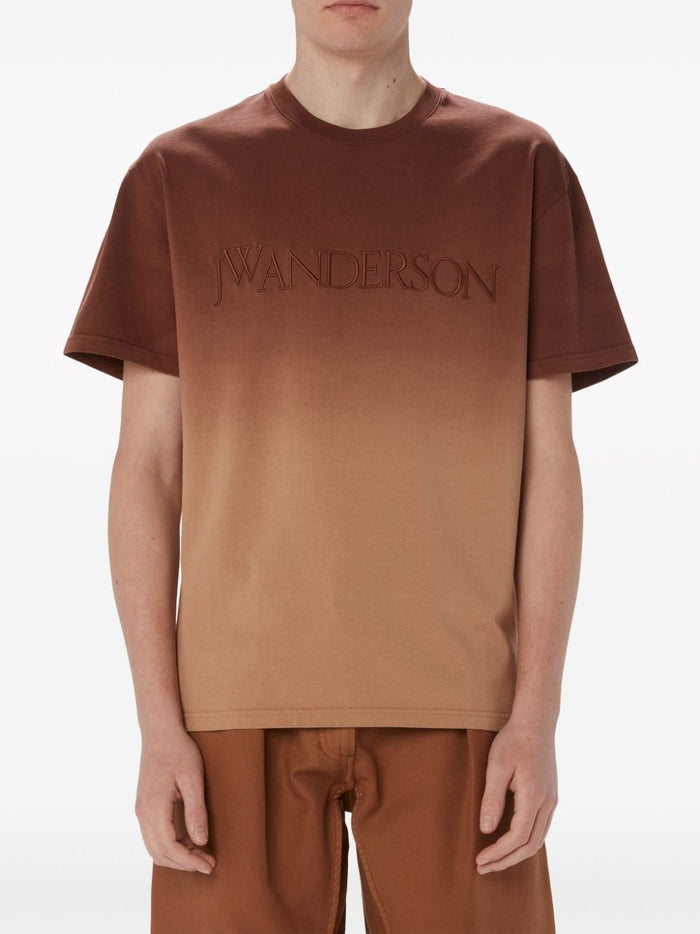 Jwanderson Men's Brown T-shirt with Gradient Effect 2