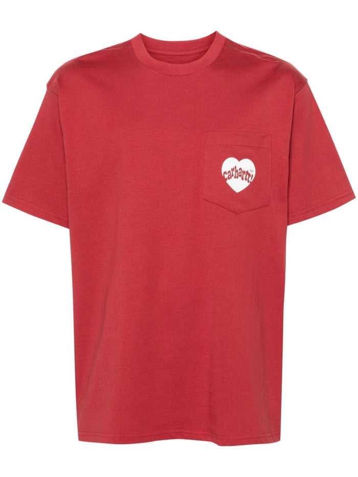 Carhartt Red Men's T-shirt Pocket with Heart Logo 5