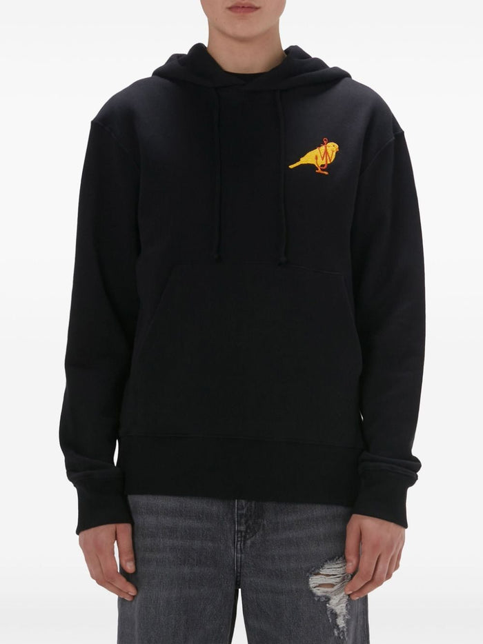 Jwanderson Men's Black Sweatshirt with Bird Embroidery 2