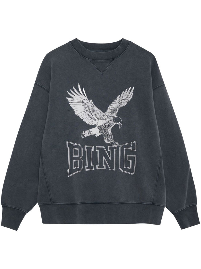 Anine Bing Women's Black Sweatshirt with Eagle Print 4