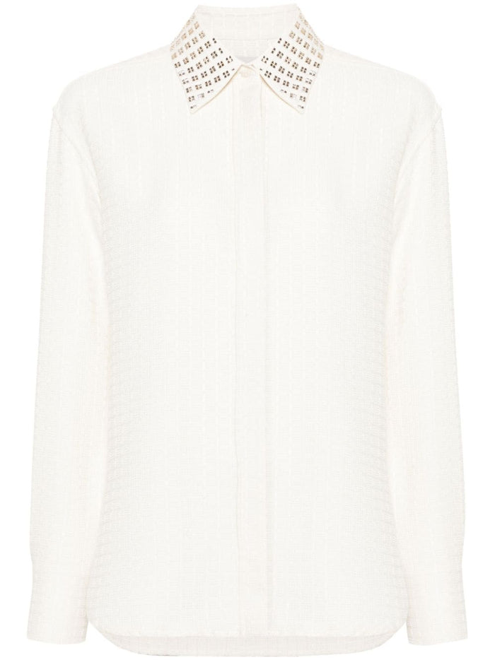 Golden Goose Camicia Bianco Donna Colletto Strass 5