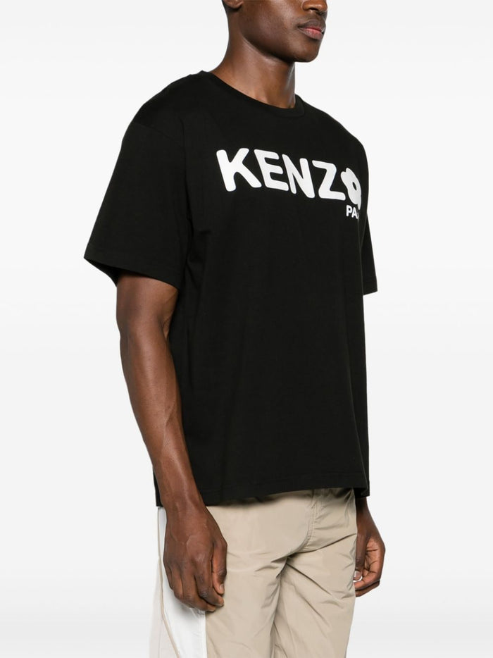 Kenzo T-shirt Nero Uomo Stampa Logo Fiore 2