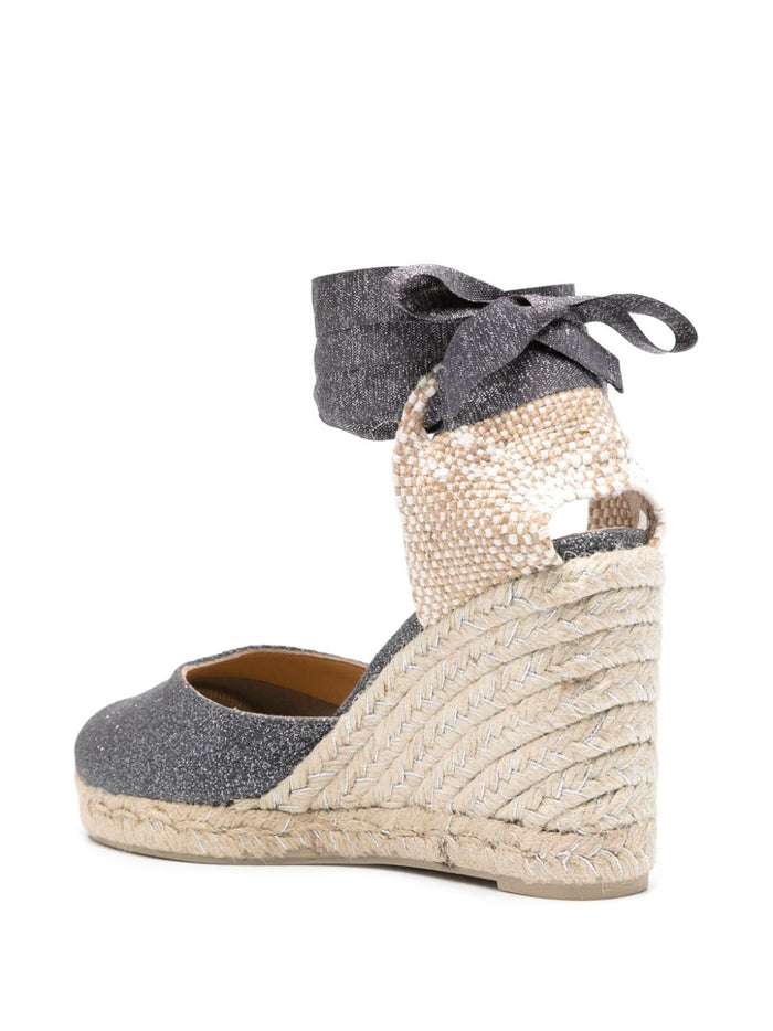 Castaner Scarpa Grigio Donna Espadrillas Carina Effetto Lurex 2