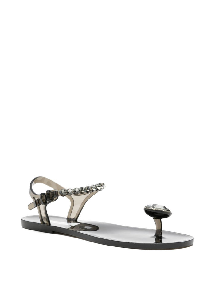 Menghi Scarpe Sandali Flat Donna Nero 2