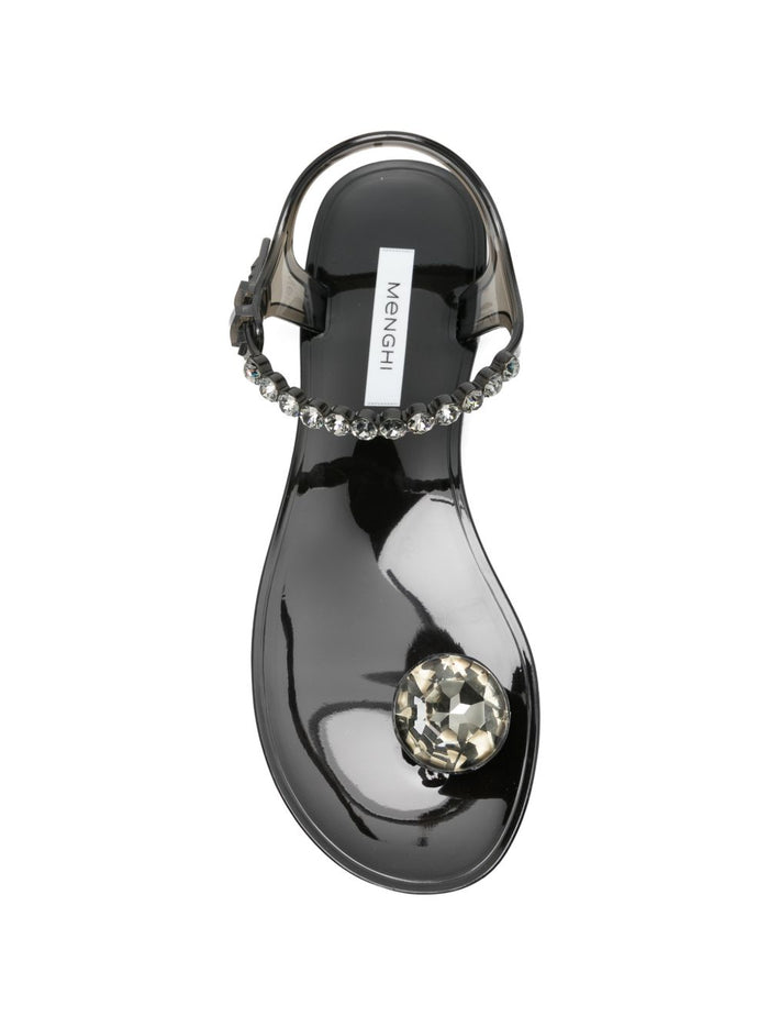 Menghi Scarpe Sandali Flat Donna Nero 3