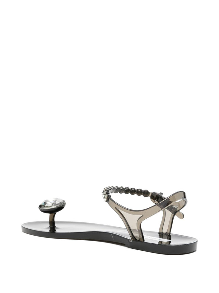 Menghi Scarpe Sandali Flat Donna Nero 4