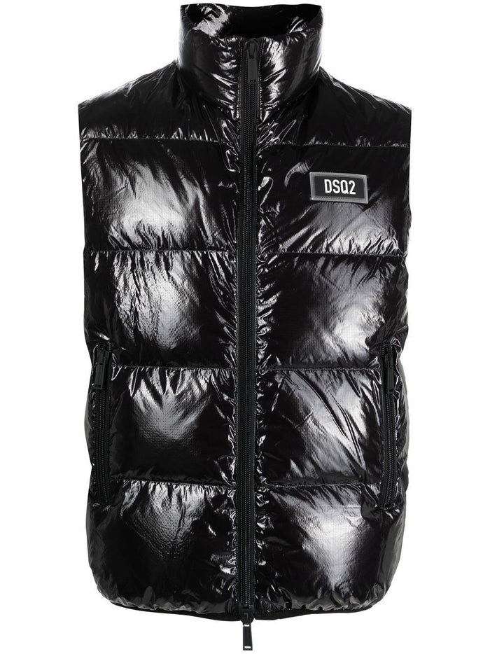 Dsquared2 Men's Black Padded and Quilted Vest 5