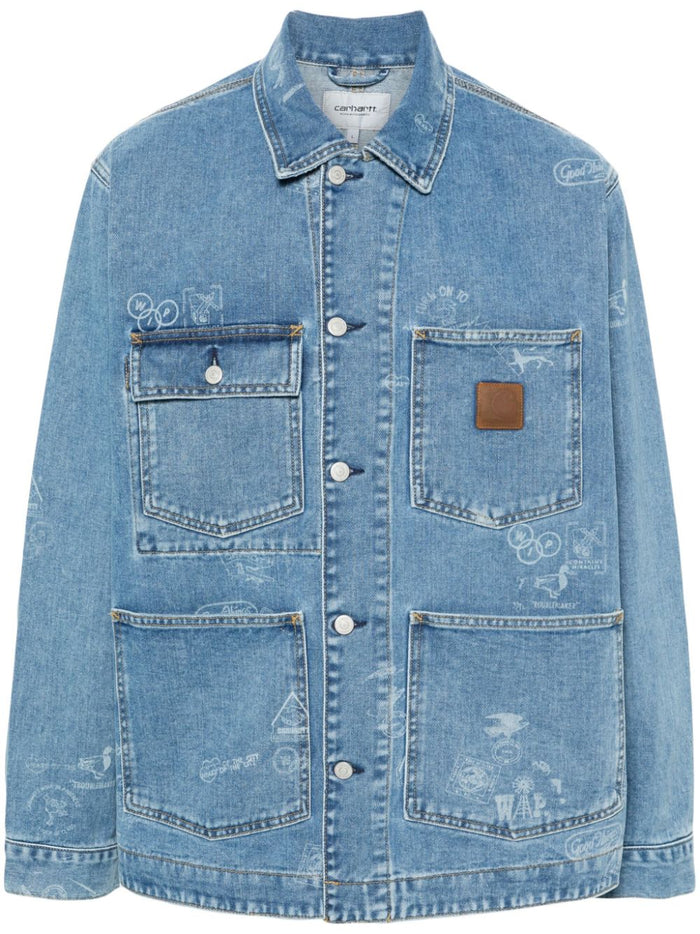 Carhartt Giubbotto Blu Uomo Denim Stamp 5