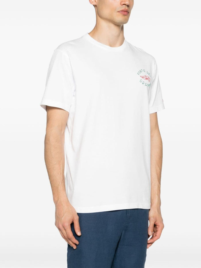 Mc2 Saint Barth White Men's T-shirt with drama motif 2