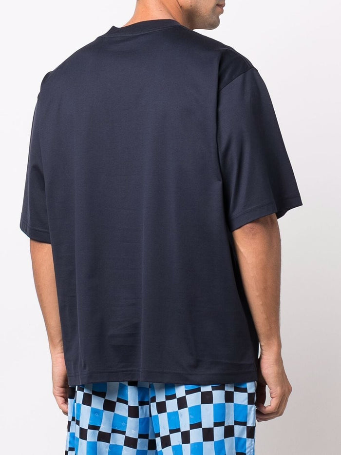 Marni T-shirt Blu Uomo Micro Logo 5