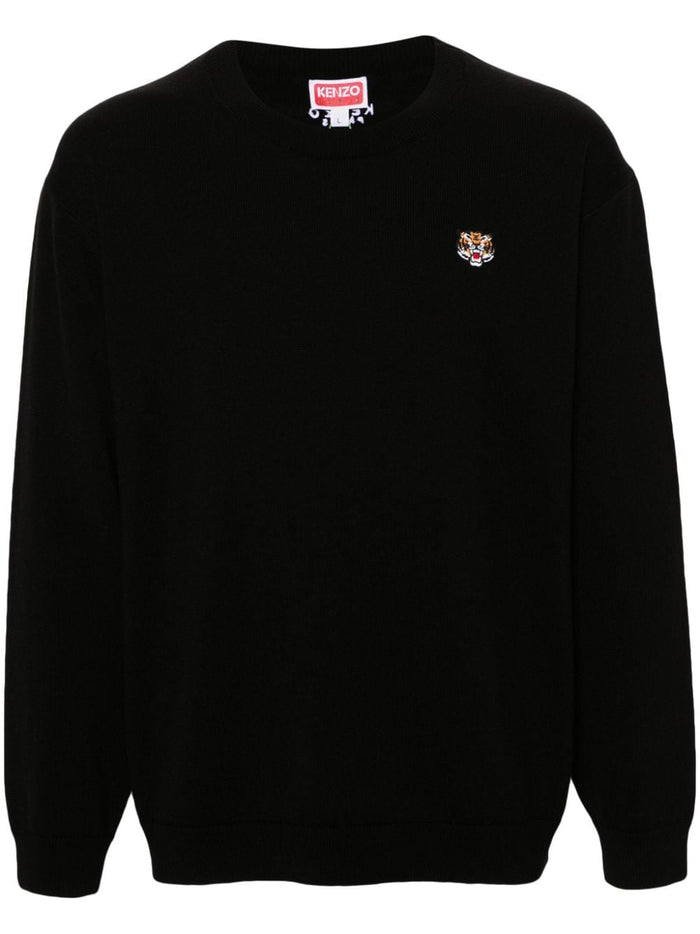 Kenzo Men's Black Sweater Tiger Crest 5