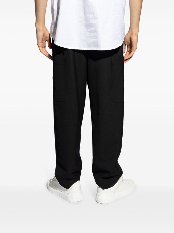 Kenzo Men's Black Elastic Trousers with Drawstring 3