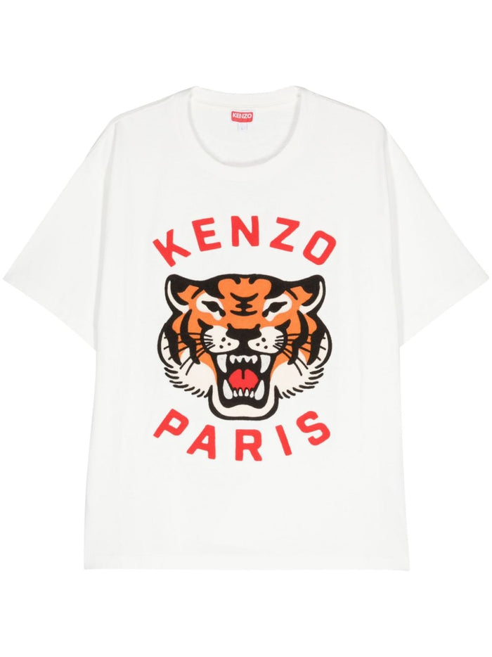 Kenzo T-shirt Bianco Donna Stampa Logo Tigre 1