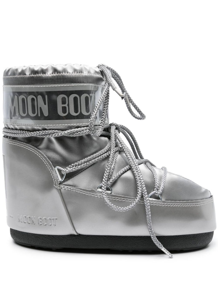 Moon Boot Scarpa Argento Donna Stivali Monaco Effetto Metallizzato 1